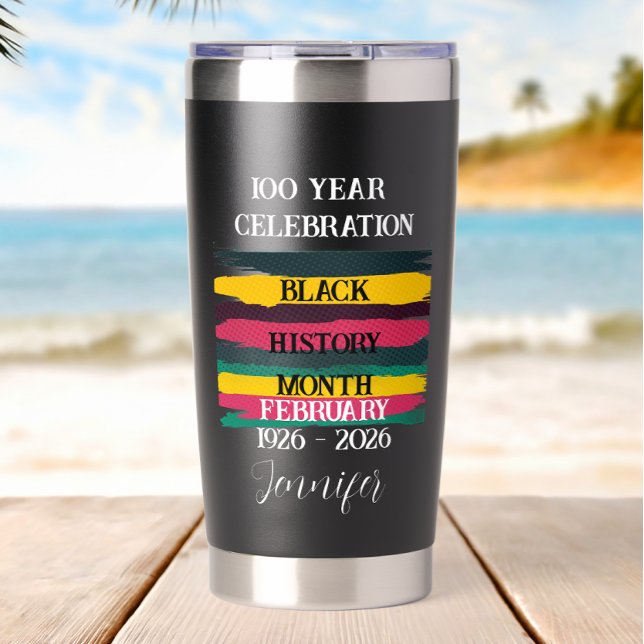 Personalized 100 years celebration black history  thermobecher (Von Creator hochgeladen)