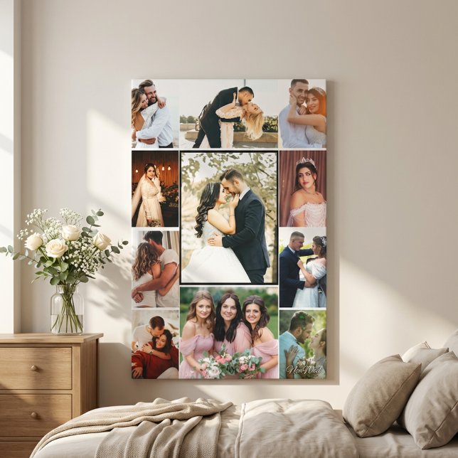Personalized 11-Photo Wedding Collage Canvas Print Leinwanddruck (Personalized 11-Photo Wedding Collage Canvas Print Elegant Custom Wall Art)