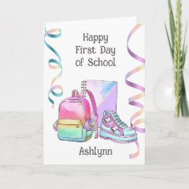 Personalized 1st Day of School with Name Karte