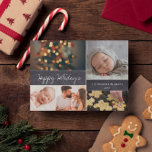 Personalized 2021Happy Holidays Foto von Christmas Feiertagspostkarte<br><div class="desc">Your beautiful family fotos deserve to be shared during this time of year as you send warm wishes. Customize this modern collage design & personalize with your family greeting. Find the Other Teile from the Collection.</div>