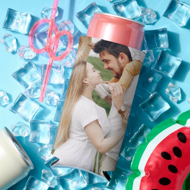 Personalized 2 Photo Template Double Sided Can Coo Selters Dosenkühler (In Situ Sommer)