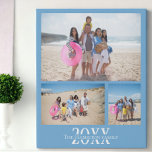 Personalized 3 Photo and Text Photo Collage Künstlicher Leinwanddruck<br><div class="desc">Make a Personalized Photo keepsake wall art  - Faux Wrapped Canvas Print from Ricaso - add your own three photos and text - photo collage keepsake gifts</div>