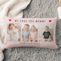 Personalized 3-Photo Collage For Mom Pink