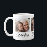 Personalized 3 Photo Grandma Established Year Kaffeetasse<br><div class="desc">Celebrate being a grandma with this simple and modern “Grandma Est. [Year]” photo mug. Featuring black typography, this design is perfect for new grandmas or seasoned grandmothers alike. Customize the year to mark when she first became a grandma — a sweet, personal touch that makes this mug extra meaningful. Ideal...</div>