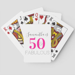 Personalized 50 and Fabulous Hot Pink Birthday Spielkarten