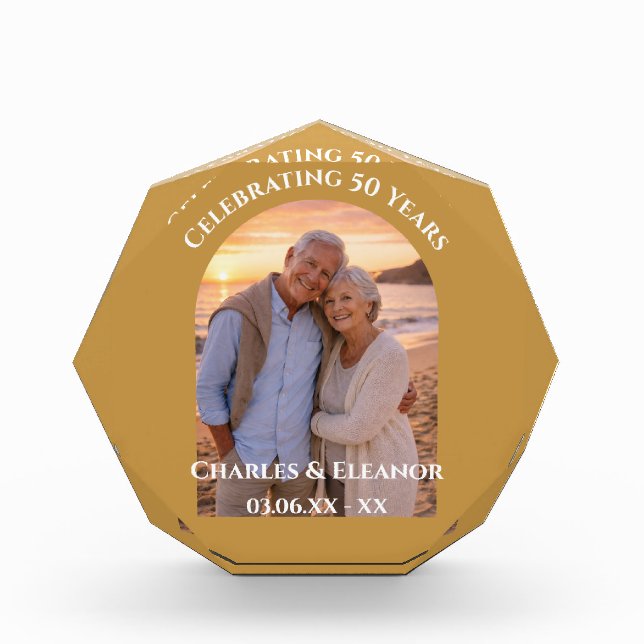 Personalized 50th Anniversary Arch Photo Keepsake Fotoblock (Vorderseite)