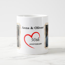 Personalized 50th Anniversary Photo Mug Jumbo-Tasse