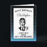 Personalized 60th Birthday Over The Hill Funny Karte<br><div class="desc">Say happy birthday and have some fun with this vintage retro style birthday card with that "over the hill" vibe. Easily customized using the template provided.</div>