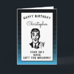 Personalized 60th Birthday Over The Hill Funny Karte<br><div class="desc">Say happy birthday and have some fun with this vintage retro style birthday card with that "over the hill" vibe. Easily customized using the template provided.</div>