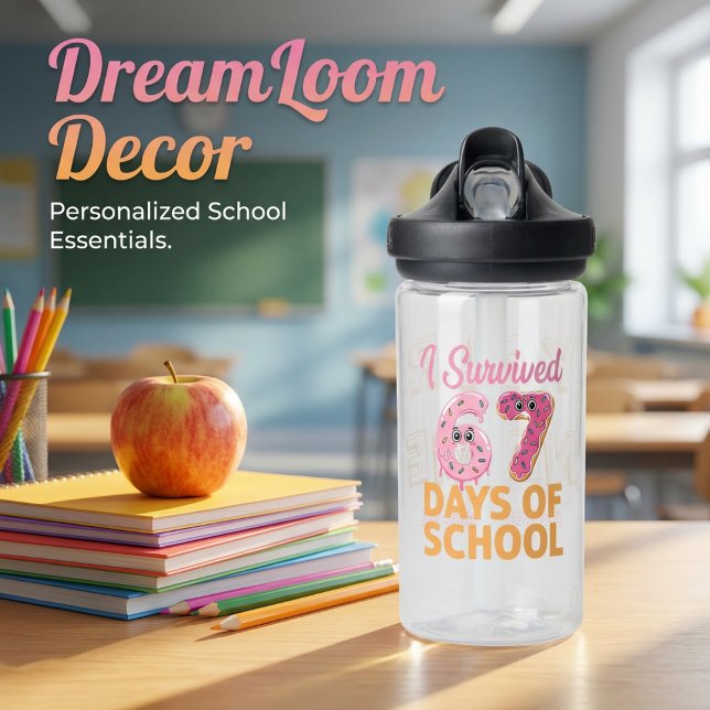 Personalized 67th Day of School Donut  Trinkflasche (Von Creator hochgeladen)