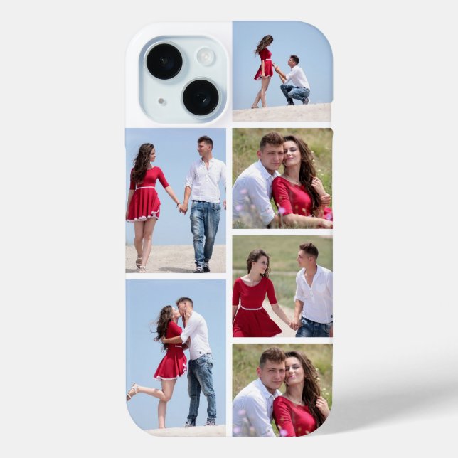 Personalized 6 Photo Collage Case-Mate iPhone Hülle (Rückseite)