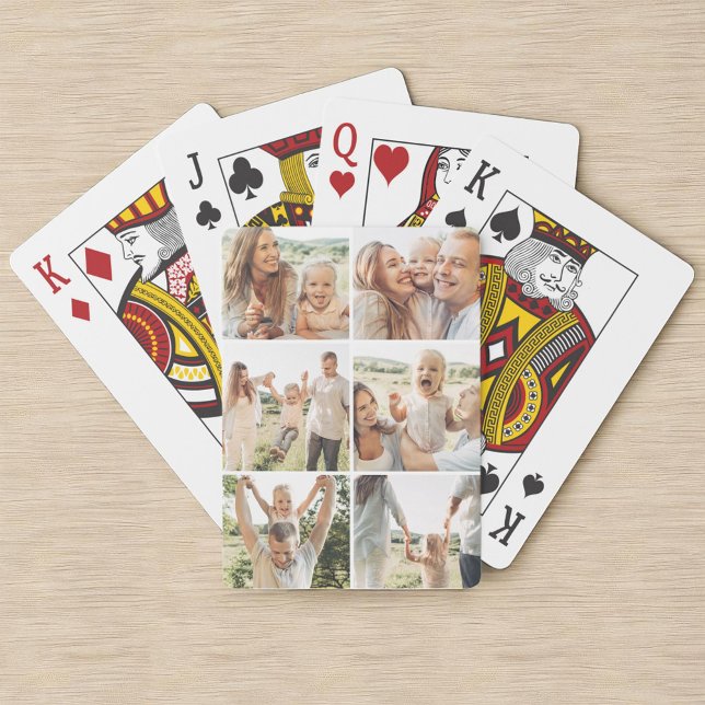 Personalized 6 Photo Collage Vertical Poker Spielkarten (Von Creator hochgeladen)