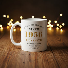Personalized 70th Birthday 1956 Add Name Elegant Kaffeetasse