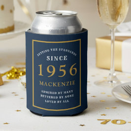 Personalized 70th Birthday 1956 Elegant Blue Gold Dosenkühler