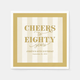 Personalized 80th Birthday Party Paper Napkin Serviette