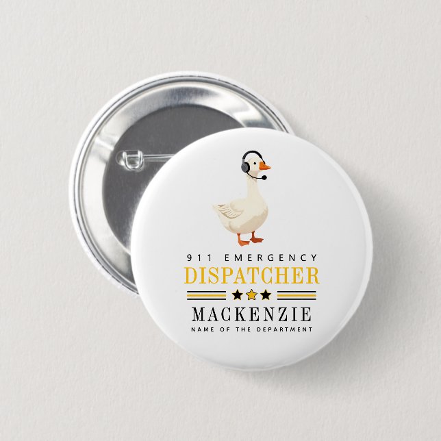 Personalized 911 Dispatcher Goose With Headset Button (Vorne & Hinten)