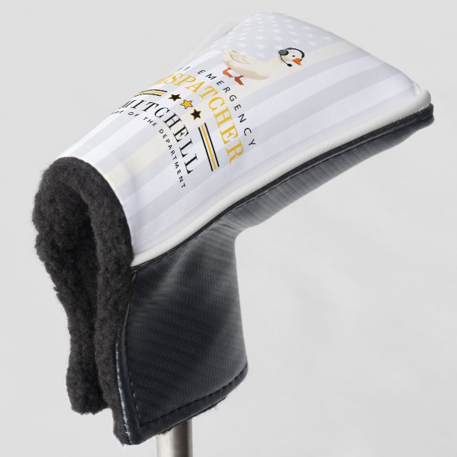 Personalized 911 Dispatcher Goose With Headset Golf Headcover (3/4 Vorderseite)
