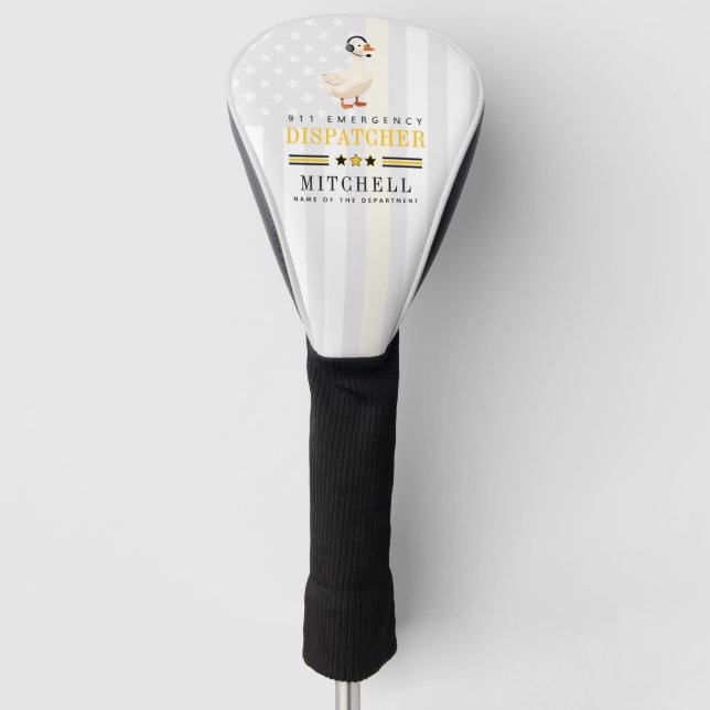 Personalized 911 Dispatcher Goose With Headset Golf Headcover (Vorderseite)