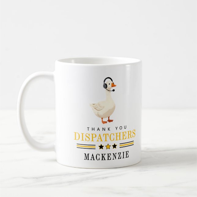 Personalized 911 Dispatcher Goose With Headset  Kaffeetasse (Links)