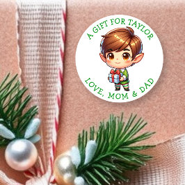 Personalized a Gift for You Christmas Gift Tags Runder Aufkleber
