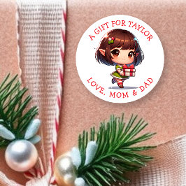 Personalized a Gift for You Christmas Gift Tags Runder Aufkleber
