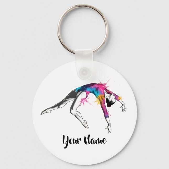 Personalized Acrobatic Art Gift - Keychain Schlüsselanhänger (Vorderseite)