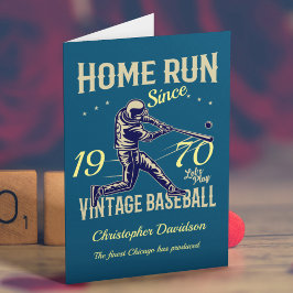Personalized Add Year Birthday Baseball Vintage Karte