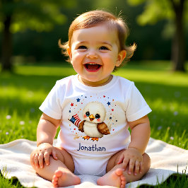 Personalized Adorable Eagle Patriotic Baby  Baby T-shirt