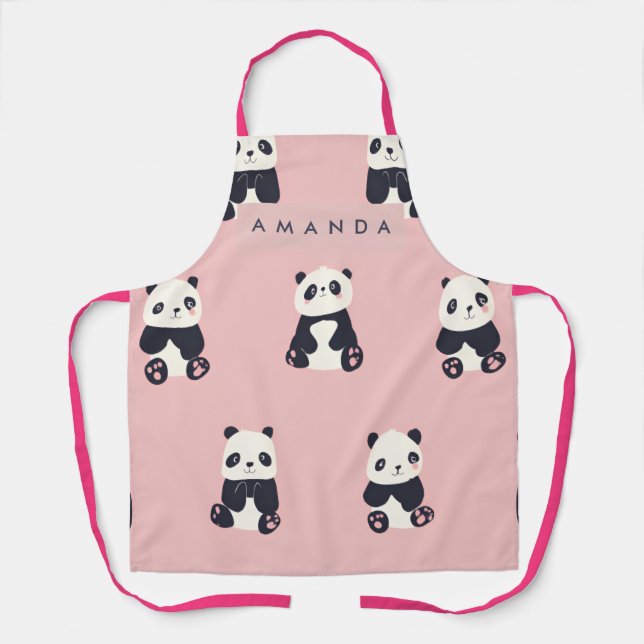 Personalized Adorable Panda Pattern Schürze (Vorderseite)