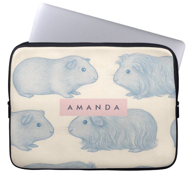 Personalized Aesthetically Guinea Pigs Pattern Laptopschutzhülle (Vorderseite)