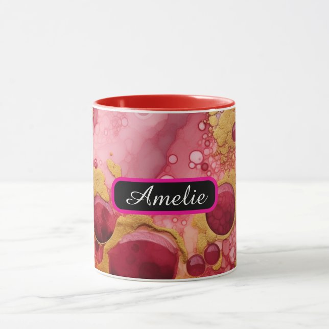 Personalized Alcohol Ink Style Mug with Name, gift Tasse (Zentrum)