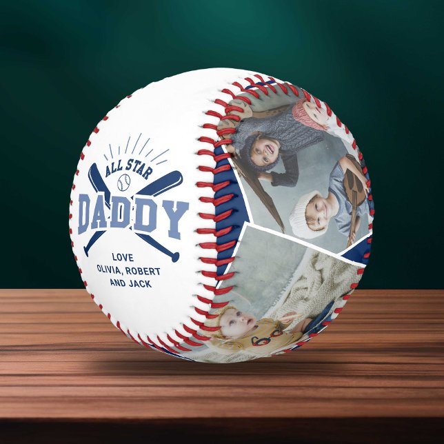 Personalized “All Star Daddy” Blue Baseball (Von Creator hochgeladen)
