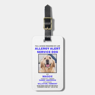 Personalized Allergy Alert Service Dog Photo Badge Gepäckanhänger