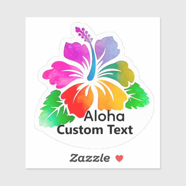 Personalized Aloha Hibiscus TropicalFlower Sticker (Blatt)