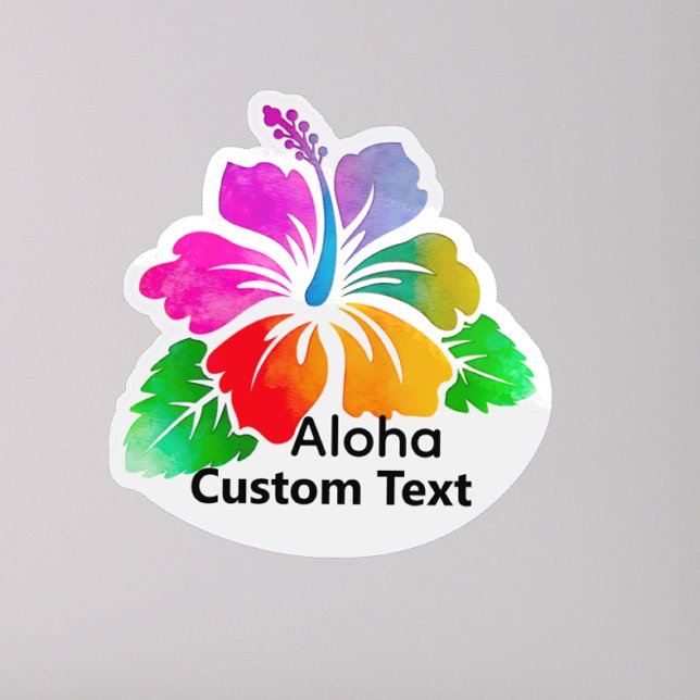 Personalized Aloha Hibiscus TropicalFlower Sticker (Von Creator hochgeladen)