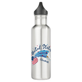 Personalized American Figure Skating Water Bottle Edelstahlflasche