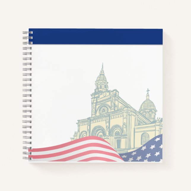 Personalized American Flag Patriotic USA  Notizbuch (Vorderseite)