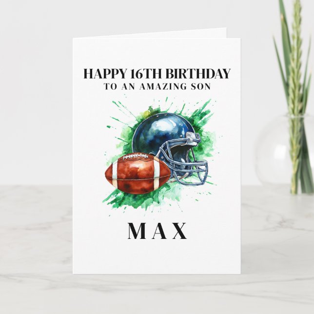 Personalized American Football Birthday Card Dankeskarte (Vorderseite)