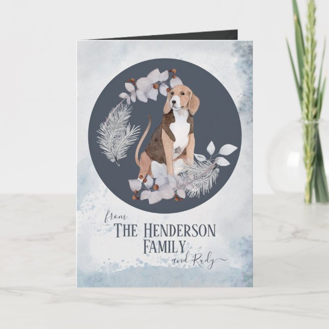 Personalized American Foxhound Christmas Feiertagskarte (Vorderseite)