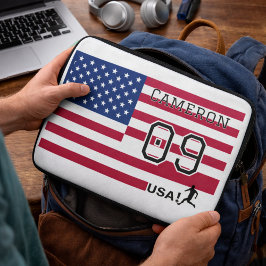 Personalized American Soccer Athlete Patriotic Laptopschutzhülle