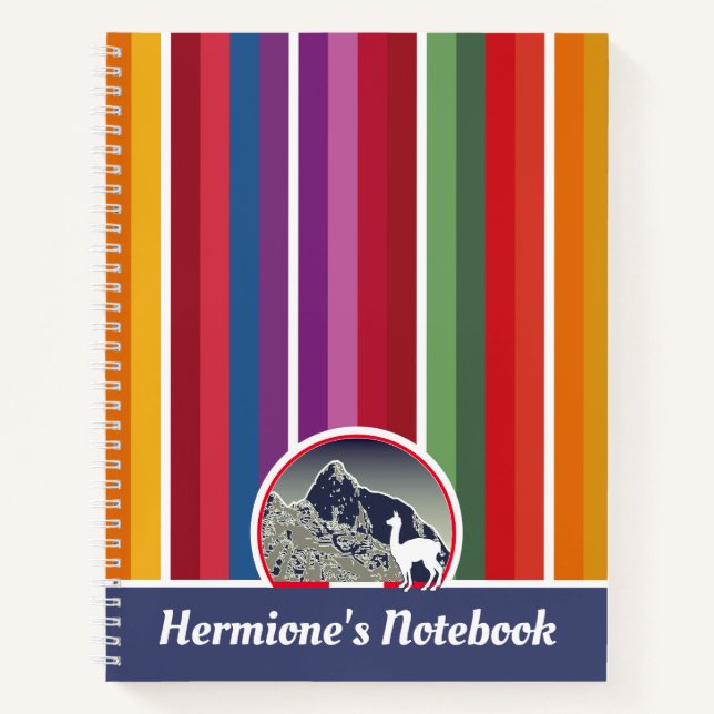 Personalized Andean Mountain Machu Picchu Peru Notizbuch (Vorderseite)