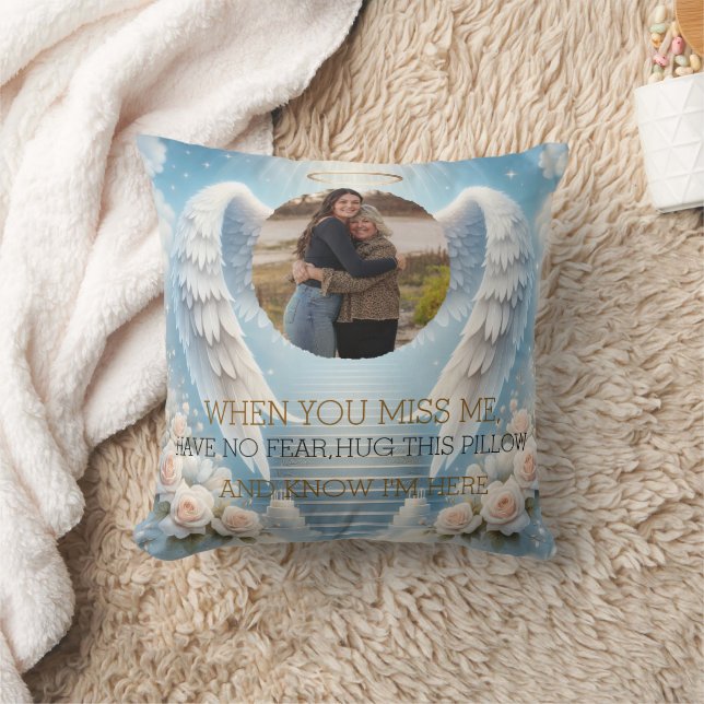 Personalized Angel Memorial Pillow with Photo Kissen (Decke)