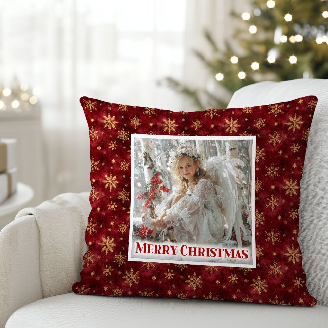 Personalized Angel Red Gold Kids Gift Christmas  Kissen (Personalized Angel Red Gold Kids Gift Christmas Pillow

)