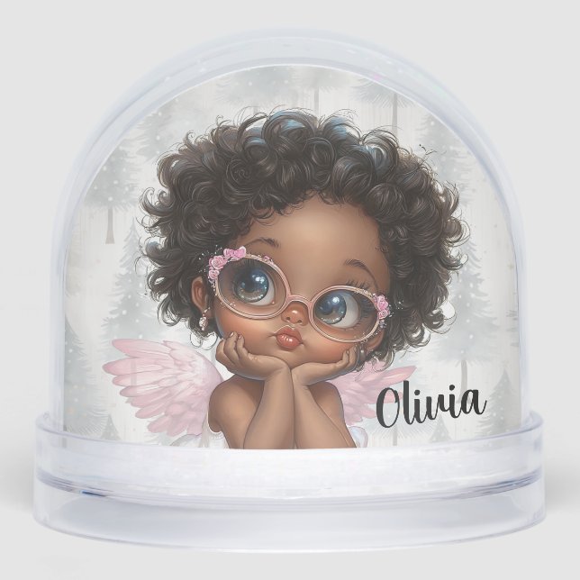 Personalized Angel Snow Globe Christmas Keepsake Schneekugeln (Vorderseite)