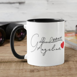 Personalized Angelina Name Girlfriend Red Hearts Tasse