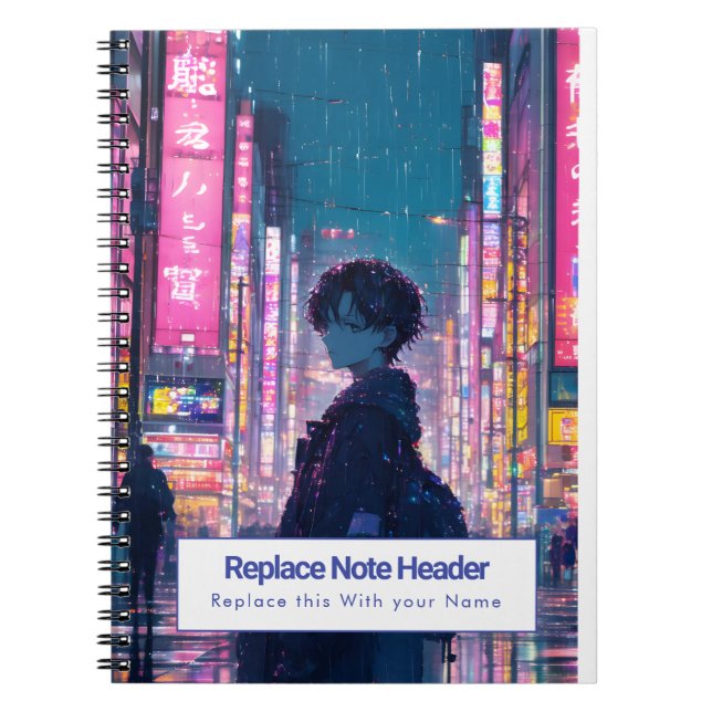 Personalized Anime Themed Notebook Notizblock (Vorderseite)