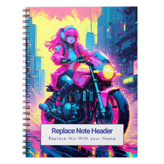 Personalized Anime Themed Notebook Notizblock (Vorderseite)