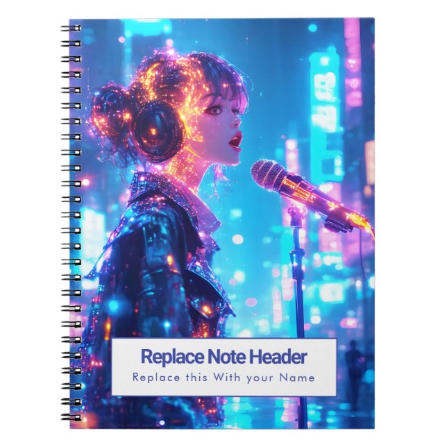 Personalized Anime Themed Notebook Notizblock (Vorderseite)