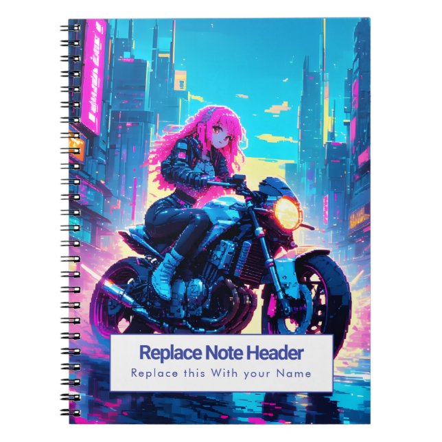 Personalized Anime Themed Notebook Notizblock (Vorderseite)