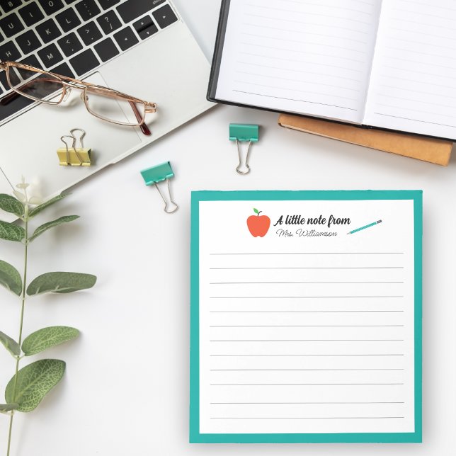 Personalized Apple Pencil Teacher Appreciation Notizblock (Von Creator hochgeladen)